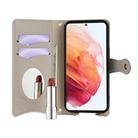 For Samsung Galaxy S25 5G Crossbody Chain Fishtail Litchi Leather Phone Case(Grey) - 3
