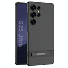 For Samsung Galaxy S25 Ultra 5G GKK Triumph Ultra-Thin Full Coverage Phone Case with Holder(Black) - 1