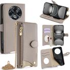 For Tecno Spark 30 4G Crossbody Chain Fishtail Litchi Leather Phone Case(Grey) - 1