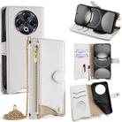 For Tecno Spark 30 4G Crossbody Chain Fishtail Litchi Leather Phone Case(White) - 1