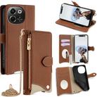 For Tecno Spark 30 5G / Pova 6 Neo 5G Crossbody Chain Fishtail Litchi Leather Phone Case(Brown) - 1