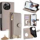 For Tecno Spark 30 5G / Pova 6 Neo 5G Crossbody Chain Fishtail Litchi Leather Phone Case(Grey) - 1