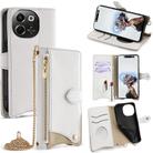 For Tecno Spark 30 5G / Pova 6 Neo 5G Crossbody Chain Fishtail Litchi Leather Phone Case(White) - 1