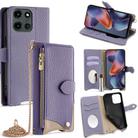 For Motorola Moto G 2025 Crossbody Chain Fishtail Litchi Leather Phone Case(Purple) - 1