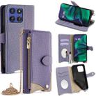 For Motorola Moto G Stylus 5G 2025 Crossbody Chain Fishtail Litchi Leather Phone Case(Purple) - 1