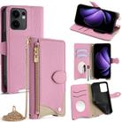 For OPPO Reno13 F 4G / 5G Crossbody Chain Fishtail Litchi Leather Phone Case(Pink) - 1