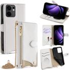 For OPPO Reno13 F 4G / 5G Crossbody Chain Fishtail Litchi Leather Phone Case(White) - 1