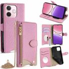 For OPPO A5 Pro 5G Global Crossbody Chain Fishtail Litchi Leather Phone Case(Pink) - 1