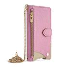 For OPPO A5 Pro 5G Global Crossbody Chain Fishtail Litchi Leather Phone Case(Pink) - 2