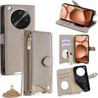 For OPPO Find X8 Ultra Crossbody Chain Fishtail Litchi Leather Phone Case(Grey) - 1