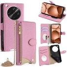 For OPPO Find X8 Ultra Crossbody Chain Fishtail Litchi Leather Phone Case(Pink) - 1