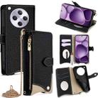 For OPPO Find X8s+ Crossbody Chain Fishtail Litchi Leather Phone Case(Black) - 1