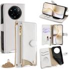 For Realme 14 Pro Crossbody Chain Fishtail Litchi Leather Phone Case(White) - 1