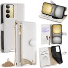 For Realme C75 / Realme 14x Global Crossbody Chain Fishtail Litchi Leather Phone Case(White) - 1