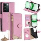 For Realme C71 4G Crossbody Chain Fishtail Litchi Leather Phone Case(Pink) - 1
