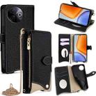 For vivo Y39 5G Global Crossbody Chain Fishtail Litchi Leather Phone Case(Black) - 1
