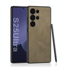 For Samsung Galaxy S25 Ultra 5G GKK Skin-feeling Frosted Leather Phone Case, Not Included Pen(Frosted Brown) - 1