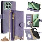 For OnePlus Ace 3 Pro Crossbody Chain Fishtail Litchi Leather Phone Case(Purple) - 1