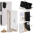 For Redmi A5 4G 171.7mm Crossbody Chain Fishtail Litchi Leather Phone Case(White) - 1