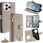 For Xiaomi Civi 5 Pro Crossbody Chain Fishtail Litchi Leather Phone Case(Grey) - 1