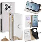 For Xiaomi Civi 5 Pro Crossbody Chain Fishtail Litchi Leather Phone Case(White) - 1