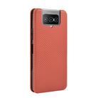 For Asus Zenfone 7 ZS670KS / ZenFone 7 Pro ZS671KS Carbon Fiber Texture Horizontal Flip TPU + PC + PU Leather Case with Card Slot(Brown) - 3