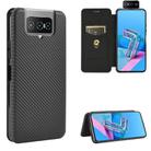 For Asus Zenfone 7 ZS670KS / ZenFone 7 Pro ZS671KS Carbon Fiber Texture Horizontal Flip TPU + PC + PU Leather Case with Card Slot(Black) - 1