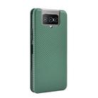 For Asus Zenfone 7 ZS670KS / ZenFone 7 Pro ZS671KS Carbon Fiber Texture Horizontal Flip TPU + PC + PU Leather Case with Card Slot(Green) - 2