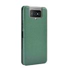 For Asus Zenfone 7 ZS670KS / ZenFone 7 Pro ZS671KS Carbon Fiber Texture Horizontal Flip TPU + PC + PU Leather Case with Card Slot(Green) - 2