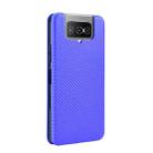 For Asus Zenfone 7 ZS670KS / ZenFone 7 Pro ZS671KS Carbon Fiber Texture Horizontal Flip TPU + PC + PU Leather Case with Card Slot(Blue) - 3