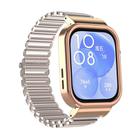 For Huawei Watch Fit3 Hollow Chain Metal Frame Watch Band(Rose Gold+Starlight) - 2