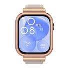 For Huawei Watch Fit3 Hollow Chain Metal Frame Watch Band(Rose Gold+Starlight) - 3