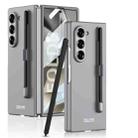 For Samsung Galaxy Z Fold6 GKK Integrated Ultra-thin PC Phone Case with Pen Slots, No Include Pen(Mountain Gray) - 1