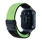 For Huawei Watch Fit3 Brushed Metal Silver Frame Watch Band(Black Grass Green) - 3