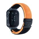 For Huawei Watch Fit3 Brushed Metal Silver Frame Watch Band(Black Orange) - 2