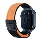 For Huawei Watch Fit3 Brushed Metal Silver Frame Watch Band(Black Orange) - 3