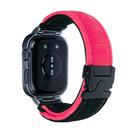 For Huawei Watch Fit3 Brushed Metal Silver Frame Watch Band(Black Red) - 2