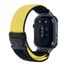 For Huawei Watch Fit3 Brushed Metal Silver Frame Watch Band(Black Yellow) - 3