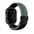 For Huawei Watch Fit3 Brushed Metal Silver Frame Watch Band(Black Army Green) - 2