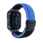 For Huawei Watch Fit3 Brushed Metal Silver Frame Watch Band(Black Blue) - 2