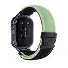 For Huawei Watch Fit3 Brushed Metal Silver Frame Watch Band(Black Green) - 2