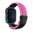For Huawei Watch Fit3 Brushed Metal Silver Frame Watch Band(Black Rose Red) - 2