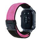 For Huawei Watch Fit3 Brushed Metal Silver Frame Watch Band(Black Rose Red) - 3