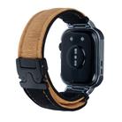 For Huawei Watch Fit3 Brushed Metal Silver Frame Watch Band(Black Light Brown) - 3