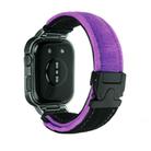 For Huawei Watch Fit3 Brushed Metal Silver Frame Watch Band(Black Purple) - 2
