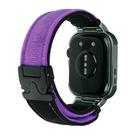 For Huawei Watch Fit3 Brushed Metal Silver Frame Watch Band(Black Purple) - 3