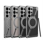 For Samsung Galaxy S25 Ultra 5G GKK Electroplating Leather Z-Shape MagSafe Phone Case, Not Included Pen(Black) - 2