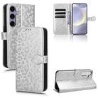 For Samsung Galaxy S25 5G Honeycomb Dot Texture Leather Phone Case(Silver) - 1