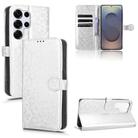 For Samsung Galaxy S25 Ultra 5G Honeycomb Dot Texture Leather Phone Case(Silver) - 1