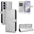 For Samsung Galaxy S25 FE 5G Honeycomb Dot Texture Leather Phone Case(Silver) - 1